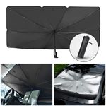 Auto si Moto - Piese auto si accesorii - Interior auto - Accesorii interior - Parasolar auto tip umbrela, negru, 130X75cm - Infinity.ro