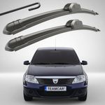 Auto si Moto - Intretinere auto - Stergatoare - Set 2 Stergatoare Parbriz Flat Dedicate Dacia Logan 1 (2004-2012), Prindere Hook (Carlig) - Infinity.ro