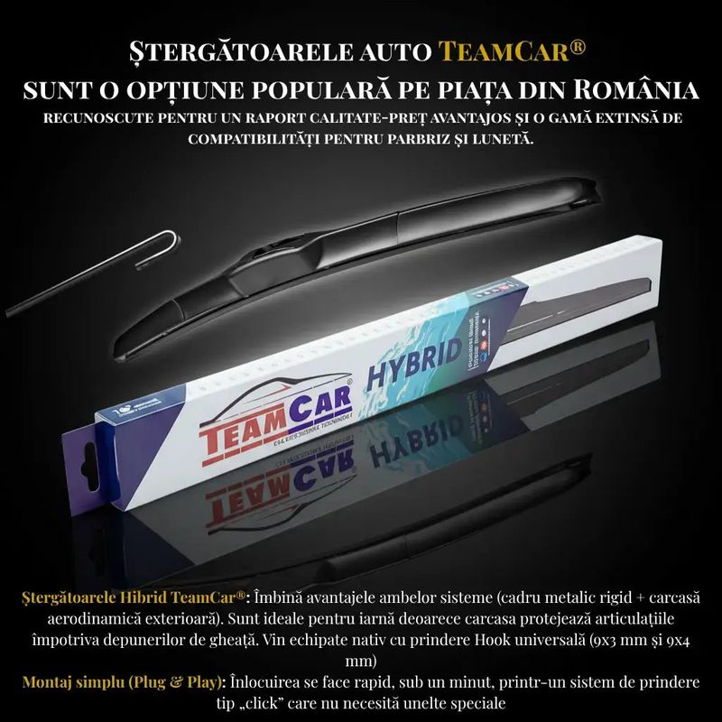 Auto si Moto - Intretinere auto - Stergatoare - Set 2 Stergatoare Parbriz Hibrid Dedicate Opel Vectra B (1995-2002), Prindere Hook (Carlig) - Infinity.ro