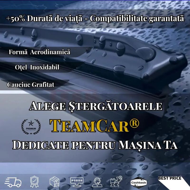 Auto si Moto - Intretinere auto - Stergatoare - Set 2 Stergatoare Parbriz Hibrid Dedicate Dacia Duster 1 (2010-2016), Prindere Hook (Carlig) - Infinity.ro