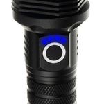Casa si Gradina - Corpuri si surse de iluminat - Iluminat exterior - Lanterne - Lanterna din aliaj de aluminiu negru P70 LED cu 2 acumulatori BL26650 3.7V 6800mAH - Infinity.ro