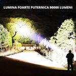 Casa si Gradina - Corpuri si surse de iluminat - Iluminat exterior - Lanterne - Lanterna din aliaj de aluminiu negru P70 LED cu 2 acumulatori BL26650 3.7V 6800mAH - Infinity.ro