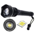 Casa si Gradina - Corpuri si surse de iluminat - Iluminat exterior - Lanterne - Lanterna din aliaj de aluminiu negru P70 LED cu 2 acumulatori BL26650 3.7V 6800mAH - Infinity.ro