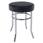 Casa si Gradina - Mobilier - Scaune si fotolii - Tabureti - Taburet, piele ecologica neagra/crom, IRENA - Infinity.ro