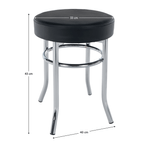 Casa si Gradina - Mobilier - Scaune si fotolii - Tabureti - Taburet, piele ecologica neagra/crom, IRENA - Infinity.ro