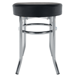 Casa si Gradina - Mobilier - Scaune si fotolii - Tabureti - Taburet, piele ecologica neagra/crom, IRENA - Infinity.ro