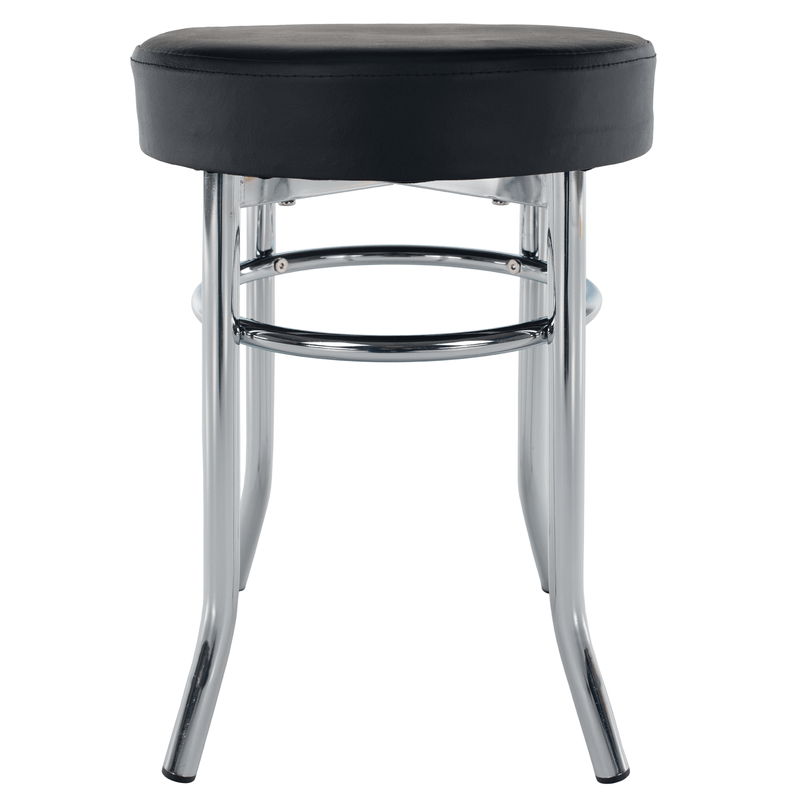 Casa si Gradina - Mobilier - Scaune si fotolii - Tabureti - Taburet, piele ecologica neagra/crom, IRENA - Infinity.ro