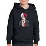 Fashion, accesorii si bijuterii - Copii - Imbracaminte copii - Pulovere si hanorace copii - Hanorac copii Anime Superhero Todoroki Hero Academia, negru, marime L Copii - Infinity.ro