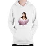 Fashion, accesorii si bijuterii - Copii - Imbracaminte copii - Pulovere si hanorace copii - Hanorac Copii Ariana Grande Pink Beauty Queen Award Music, alb, marime L Copii - Infinity.ro