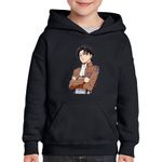 Fashion, accesorii si bijuterii - Copii - Imbracaminte copii - Pulovere si hanorace copii - Hanorac copii Attack on Titan Captain Levi Anime AOT Manga, negru, marime L Copii - Infinity.ro