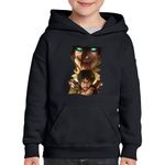 Fashion, accesorii si bijuterii - Copii - Imbracaminte copii - Pulovere si hanorace copii - Hanorac copii Attack on Titan Eren Anime Manga Artist, negru, marime L Copii - Infinity.ro