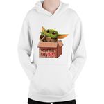 Fashion, accesorii si bijuterii - Copii - Imbracaminte copii - Pulovere si hanorace copii - Hanorac Copii Baby Yoda Adopt Alien Star Wars, alb, marime L Copii - Infinity.ro