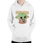 Fashion, accesorii si bijuterii - Copii - Imbracaminte copii - Pulovere si hanorace copii - Hanorac Copii Baby Yoda Frog Small Cute Pillow, alb, marime L Copii - Infinity.ro