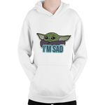 Fashion, accesorii si bijuterii - Copii - Imbracaminte copii - Pulovere si hanorace copii - Hanorac Copii Baby Yoda Sad Cry Star Wars, alb, marime L Copii - Infinity.ro