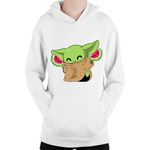 Fashion, accesorii si bijuterii - Copii - Imbracaminte copii - Pulovere si hanorace copii - Hanorac Copii Baby Yoda Watermelon Happy Dance Jedi, alb, marime L Copii - Infinity.ro