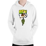 Fashion, accesorii si bijuterii - Copii - Imbracaminte copii - Pulovere si hanorace copii - Hanorac Copii Ben10 Clock Magic Monsters Alien, alb, marime L Copii - Infinity.ro