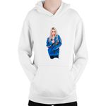 Fashion, accesorii si bijuterii - Copii - Imbracaminte copii - Pulovere si hanorace copii - Hanorac Copii Billie Eilish American Singer Songwriter Ocean Eyes, alb, marime L Copii - Infinity.ro