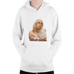 Fashion, accesorii si bijuterii - Copii - Imbracaminte copii - Pulovere si hanorace copii - Hanorac Copii Billie Eilish Angelic Figure Pop Music Teenager, alb, marime L Copii - Infinity.ro