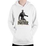 Fashion, accesorii si bijuterii - Copii - Imbracaminte copii - Pulovere si hanorace copii - Hanorac Copii Black Panter Vintage Logo Movie Universe Cartoon, alb, marime L Copii - Infinity.ro