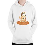 Fashion, accesorii si bijuterii - Copii - Imbracaminte copii - Pulovere si hanorace copii - Hanorac Copii Bluey Big Family Members Courage Trust Hug Love, alb, marime L Copii - Infinity.ro
