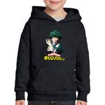 Fashion, accesorii si bijuterii - Copii - Imbracaminte copii - Pulovere si hanorace copii - Hanorac copii Boku no Hero Academia Deku Anime Manga, negru, marime L Copii - Infinity.ro