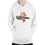 Fashion, accesorii si bijuterii - Copii - Imbracaminte copii - Pulovere si hanorace copii - Hanorac Copii Bomberman Girl Fly Carpet Game Mode Sega Nintendo, alb, marime L Copii - Infinity.ro