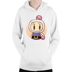 Fashion, accesorii si bijuterii - Copii - Imbracaminte copii - Pulovere si hanorace copii - Hanorac Copii Bomberman Hudson Soft Bandai Bakudan Otoko, alb, marime L Copii - Infinity.ro