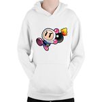 Fashion, accesorii si bijuterii - Copii - Imbracaminte copii - Pulovere si hanorace copii - Hanorac Copii Bomberman Pink Funny Game Puzzle Fast Strategy, alb, marime L Copii - Infinity.ro