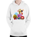 Fashion, accesorii si bijuterii - Copii - Imbracaminte copii - Pulovere si hanorace copii - Hanorac Copii Brawl Stars Mario Bomberman Pacman Pink Spike Gameplay, alb, marime L Copii - Infinity.ro
