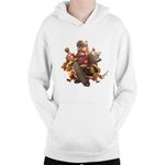 Fashion, accesorii si bijuterii - Copii - Imbracaminte copii - Pulovere si hanorace copii - Hanorac Copii Clash of Clans Gameplay Rotation Heroes Special Abilities, alb, marime L Copii - Infinity.ro