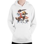 Fashion, accesorii si bijuterii - Copii - Imbracaminte copii - Pulovere si hanorace copii - Hanorac Copii Clash Royale Carry Skeletons Weapons Knight, alb, marime L Copii - Infinity.ro