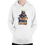 Fashion, accesorii si bijuterii - Copii - Imbracaminte copii - Pulovere si hanorace copii - Hanorac Copii Clash Royale King Laugh Player Blue Side Gold, alb, marime L Copii - Infinity.ro