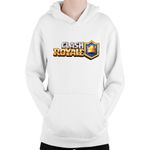 Fashion, accesorii si bijuterii - Copii - Imbracaminte copii - Pulovere si hanorace copii - Hanorac Copii Clash Royale Logo Multiplayer Platform Cannon Team, alb, marime L Copii - Infinity.ro