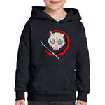 Fashion, accesorii si bijuterii - Copii - Imbracaminte copii - Pulovere si hanorace copii - Hanorac copii Demon Slayer Inosuke Hashibira Anime Manga, negru, marime L Copii - Infinity.ro