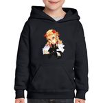 Fashion, accesorii si bijuterii - Copii - Imbracaminte copii - Pulovere si hanorace copii - Hanorac copii Demon Slayer Kyojuro Rengoku Cool, negru, marime L Copii - Infinity.ro