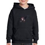 Fashion, accesorii si bijuterii - Copii - Imbracaminte copii - Pulovere si hanorace copii - Hanorac copii Demon Slayer Liliac Brawl Stars, negru, marime L Copii - Infinity.ro