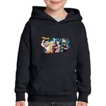 Fashion, accesorii si bijuterii - Copii - Imbracaminte copii - Pulovere si hanorace copii - Hanorac copii Demon Slayer Poster Desene Anime, negru, marime L Copii - Infinity.ro
