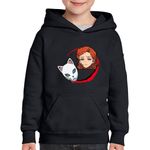 Fashion, accesorii si bijuterii - Copii - Imbracaminte copii - Pulovere si hanorace copii - Hanorac copii Demon Slayer Sabito Japan Girl, negru, marime L Copii - Infinity.ro