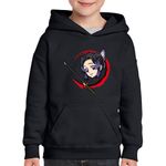 Fashion, accesorii si bijuterii - Copii - Imbracaminte copii - Pulovere si hanorace copii - Hanorac copii Demon Slayer Shinobu Kocho Ninja Girl, negru, marime L Copii - Infinity.ro