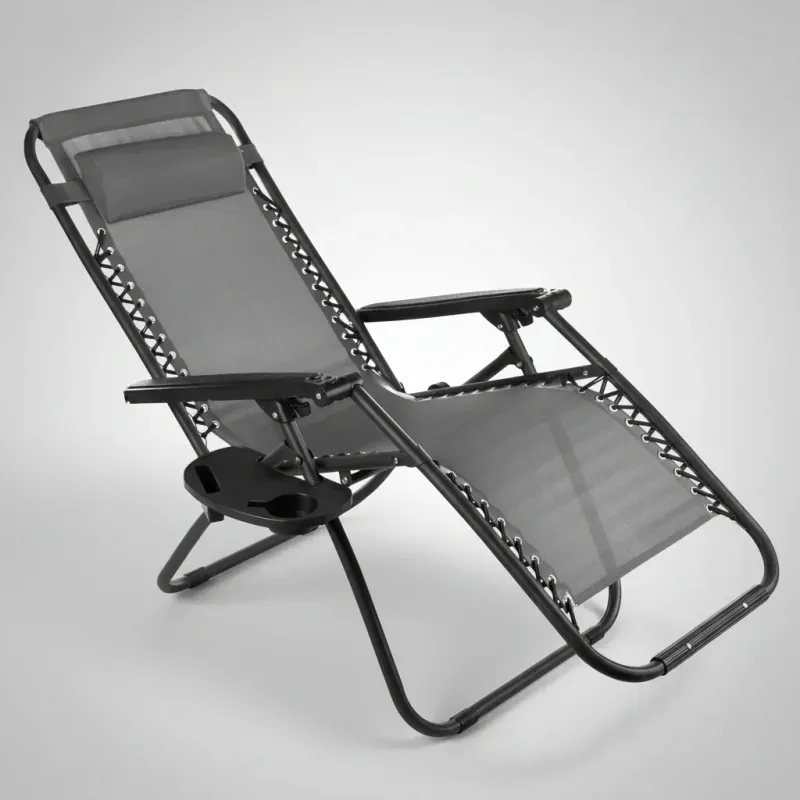 Casa si Gradina - Gradina si terasa - Mobilier exterior - Scaune si sezlonguri gradina - Set 2x Scaun De Gradina, Pliabil , Rezistent, GAIA, Pentru Camping, Drumetie, Picnic, Suport De Pahare Inclus,Negru - Infinity.ro