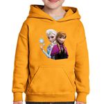 Fashion, accesorii si bijuterii - Copii - Imbracaminte copii - Pulovere si hanorace copii - Hanorac copii Disney Frozen Surori Elsa Ana Printese, negru, marime L Copii - Infinity.ro