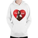 Fashion, accesorii si bijuterii - Copii - Imbracaminte copii - Pulovere si hanorace copii - Hanorac Copii Dua Lipa Levitating One Kiss Lyrics Heart Puppy, alb, marime L Copii - Infinity.ro