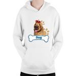 Fashion, accesorii si bijuterii - Copii - Imbracaminte copii - Pulovere si hanorace copii - Hanorac Copii Dug Days King Bone Paws Fluffy Funny, alb, marime L Copii - Infinity.ro