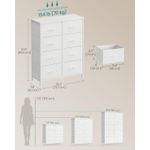 Casa si Gradina - Mobilier - Comode si corpuri - Comode - Comoda cu 8 sertare textile cu structura MDF, cadru metalic, stil minimalist, 77x30x95 cm, alb - Infinity.ro