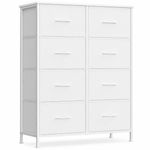 Casa si Gradina - Mobilier - Comode si corpuri - Comode - Comoda cu 8 sertare textile cu structura MDF, cadru metalic, stil minimalist, 77x30x95 cm, alb - Infinity.ro