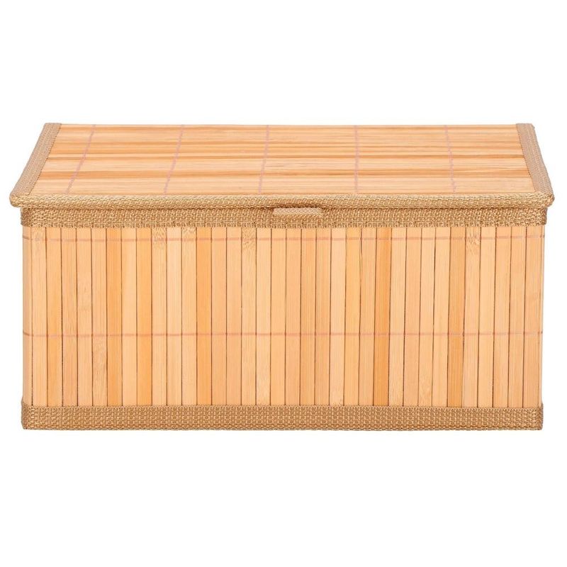 Casa si Gradina - Mobilier - Organizare si depozitare - Cutii depozitare - Set 3 cutii organizatoare din bambus, cu capac, diverse dimensiuni, maro - Infinity.ro