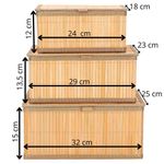 Casa si Gradina - Mobilier - Organizare si depozitare - Cutii depozitare - Set 3 cutii organizatoare din bambus, cu capac, diverse dimensiuni, maro - Infinity.ro