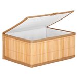 Casa si Gradina - Mobilier - Organizare si depozitare - Cutii depozitare - Set 3 cutii organizatoare din bambus, cu capac, diverse dimensiuni, maro - Infinity.ro