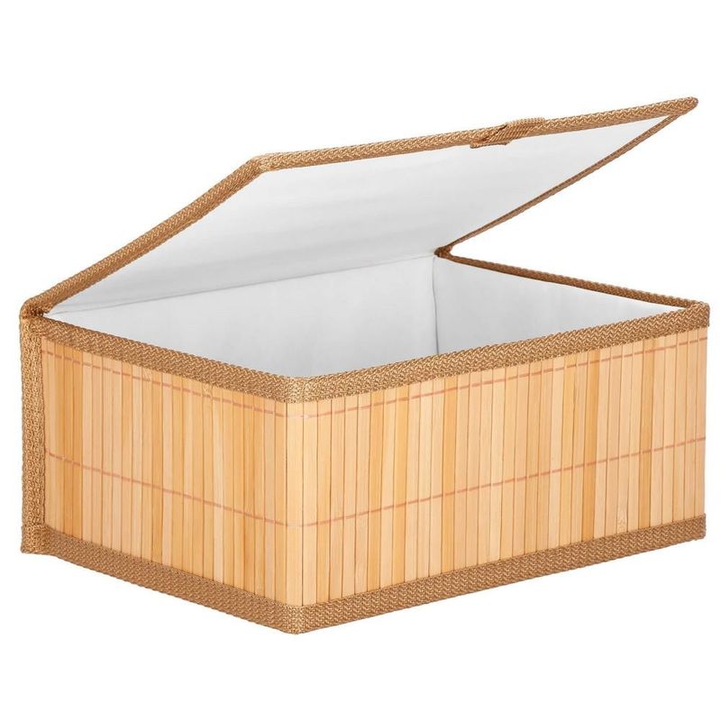 Casa si Gradina - Mobilier - Organizare si depozitare - Cutii depozitare - Set 3 cutii organizatoare din bambus, cu capac, diverse dimensiuni, maro - Infinity.ro