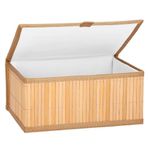 Casa si Gradina - Mobilier - Organizare si depozitare - Cutii depozitare - Set 3 cutii organizatoare din bambus, cu capac, diverse dimensiuni, maro - Infinity.ro